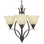 Murray Feiss F2047/3GBZ Morningside 3-Light Chandelier, Grecian Bronze with Cream Snow Glass Shades
