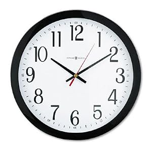 o Howard Miller o - Gallery Wall Clock, 16in, Black, 1 AA Battery