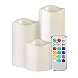 Qtop LED蝋燭ライト LEDキャンドルイルミネーション 癒しの雰囲気 12種光源 リモコン付き 定時機能 クリスマス/パーティー/結婚式/誕生日等の用品 3個入りーホワイト