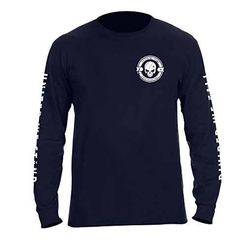 Divided We Fall Military Sniper Skull Long Sleeve T-Shirt X-Large Navy