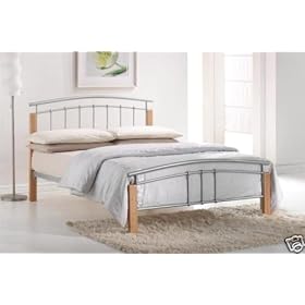 Tetras Small Double Metal Bed Frame with 4ft Small Double Azarra Mattress