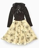BCX Girls Fur Collar Ball Gown