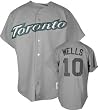 Vernon Wells Majestic MLB Road Grey Replica Toronto Blue Jays Jersey