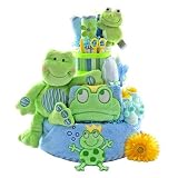 Friendly Frogs Baby Boy Diaper Cake - Unique Baby Shower Gift Idea for Newborn Boys