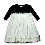 Hartstrings - Toddler Girls Long Sleeve Dress, Black, White