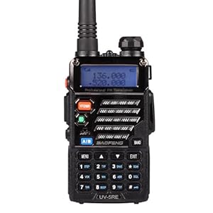 BaoFeng UV-5RE アマチュア無線機 トランシーバー ブラック 136-174 / 400-480MHz デュアルバンド イヤホンマイク付！アンテナ付！ 並行輸入