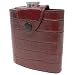 Kitchen & Housewares : Bass Genuine Leather Croc Skin Stamp 6 oz. Flask