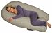 Leachco Back 'N Belly Chic Pillow with Easy On- Off Zippered Cover - Taupe Rings