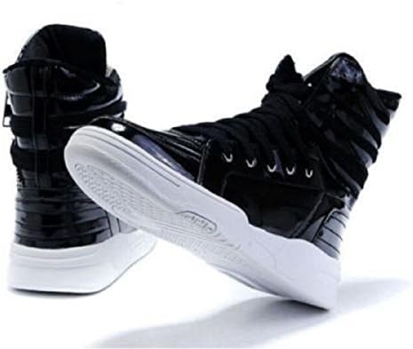 2016 New Fashion Men's Casual High Top Sport Sneakers Athletic Running Shoes (6.5, Black)