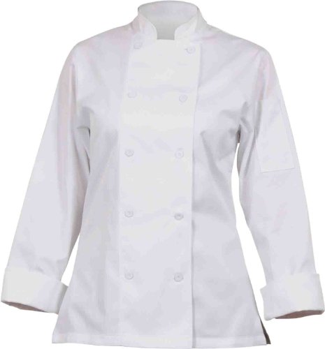 Chef Works CWLJ-WHT Women's Executive Chef Coat, White, Size M