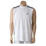 Mens Adidas Clima Loose-Fit Slvs Top - White/Black