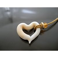 [ムラーノ・グラス]MURANO GLASS ベネチアングラス ペンダント（オープン ハート・アイボリー・S） ovsvp-152iv-s