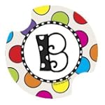 Polka Dotted Monogram B Carster Cupholder Coasters, Set of 2
