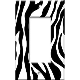 Zebra Print Switch Plate - Single Rocker - By Art Plates�