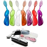 Radius Toothbrush Bundle - 1 Original RIGHT Hand Toothbrush + 1 Travel Case [Colors May Vary]