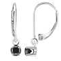 14k White Gold Black Diamond Dangle Lever Back Earrings (1/2 cttw)