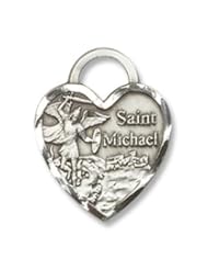 Sterling Silver St. Michael the Archangel Pendant Sterling Silver Lite Curb Chain