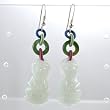 Jade Guanyin Goddess of Compassion Earrings, #9375