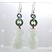 Jade Guanyin Goddess of Compassion Earrings, #9375
