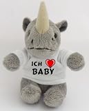 Plüsch Nashorn Schlüsselhalter mit T-shirt mit Aufschrift Ich liebe Baby