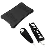 GTMax Black Nintendo Wii Remote Controller and Nunchuk Silicone Skin Case + ....