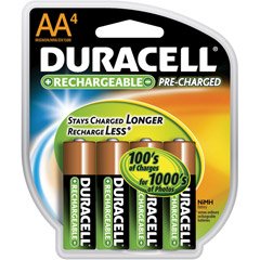 Duracell Rechargeables StayCharged AA Batteries, 4-Count