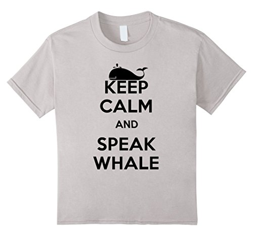 Kids Keep Calm and Speak Whale Hipster Tee 10 Silver