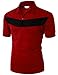 Xpril Men's 2 Tone Pattern Coolmax Fabric Short Sleeve Polo T-Shirt