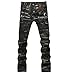 Denim Men's Camouflage Pockets Slim Biker Jeans Size 32