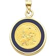 14K Gold 1/20oz Panda Coin & Open Back Onyx Bezel