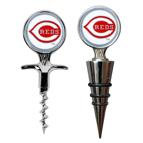 MLB Cincinnati Reds Cork Screw and Wine Bottle Topper Set