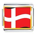 Denmark Flag Italian Charm Bracelet Bracelet Link