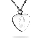 HooAMI Cremation Jewelry Dog Print Warm Heart Pet Memorial Urn Necklace Ashes Keepsake Pendant with Free Engraving
