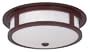 American Fluorescent RZF213RWEC Rosetta Flushmount Ceiling Light, Satin Rosewood Veneer Frame, 14-Inch