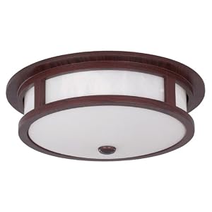 American Fluorescent RZF213RWEC Rosetta Flushmount Ceiling Light, Satin Rosewood Veneer... by 