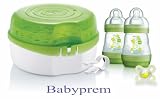 MAM Microwave Steam Steriliser, Bottles & Dummy Green