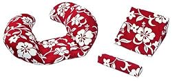 The CozyMe Pillow Retro, Nursing And Infant Development Pillow, Red Hibiscus