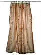 Gift for Mom-2 Organza Apricot Base with Red Bell Embroidered Sari Curtains Drapes Panel 92" Tabs