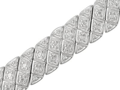 Click here for PLATINUM OVER STERLING SILVER DIAMOND ACCENT BRACE... prices
