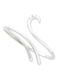 Ss White Ice .02ct. Diamond Swirl Bangle Bracelet