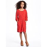 オールドネイビー OLD NAVY/ パターンスモックドウエストドレス レッドフローラル ワンピース S【並行輸入】