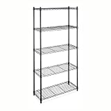 Whitmor 6070-267 Supreme 5-Tier Shelving Unit, Black