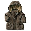 Baby boy hooded winter parka by vertbaudet khaki 3m