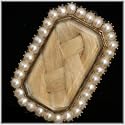 14K Yellow Gold Seed Pearl & Blonde Hair Victorian Brooch