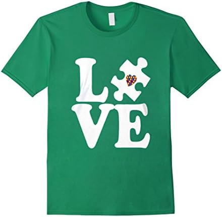 Men's Love T shirt! Autism Awareness 2016 Large Kelly Green