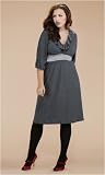Plus Size Ruffle V-Neck Dress w/ Satin Band