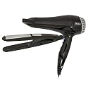 Wahl Hair Straightener and Hairdryer Ladies Gift Set in Cosmetics /  Storage Case Black / Silver ZX675