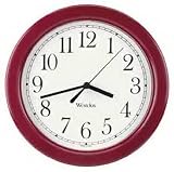 8.5 WESTCLOX ROUND WALL CLOCK BURGUNDY 46983