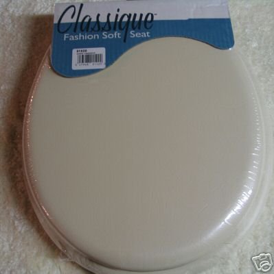 GINSEY CLASSIQUE STANDARD ROUND CUSHION SOFT PADDED TOILET SEAT - BONE CHAMPAGNE