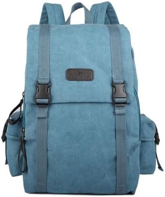 Icon Vintage Canvas Backpack Laptop for Men Casual Bookbag for College (Blue)